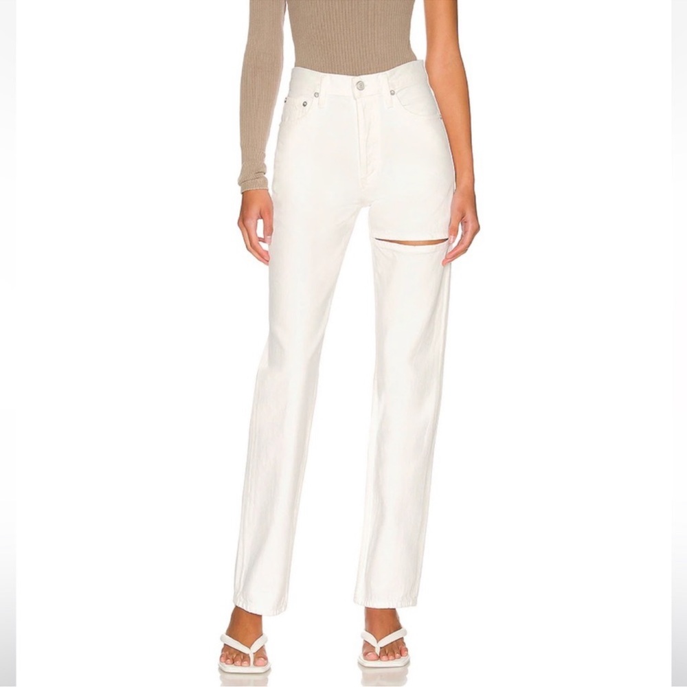 AGOLDE White Lana Straight in Element Jeans